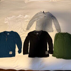 LOT OF 5 AMAZING LIMITED EDITION HENLEY SIZE 6 KID JOE'S AND APPAMAN TEE SHIRTS